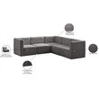 Meridian Furniture Quincy Grey Velvet Modular Sectional