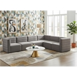 Meridian Furniture Quincy Grey Velvet Modular Sectional