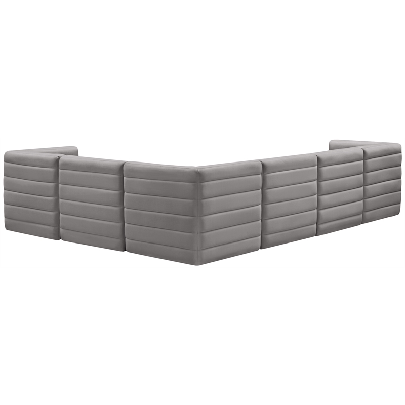 Meridian Furniture Quincy Grey Velvet Modular Sectional