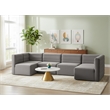 Meridian Furniture Quincy Grey Velvet Modular Sectional