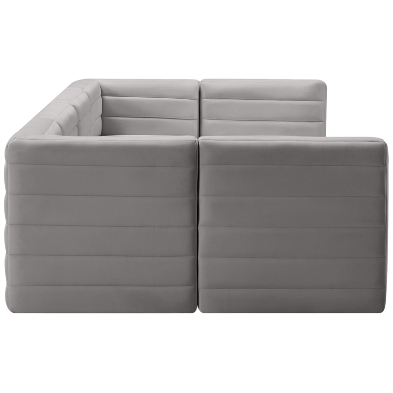 Meridian Furniture Quincy Grey Velvet Modular Sectional