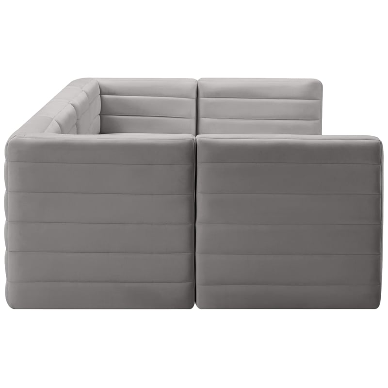 Meridian Furniture Quincy Grey Velvet Modular Sectional
