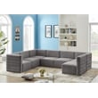 Meridian Furniture Quincy Grey Velvet Modular Sectional