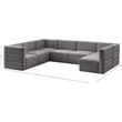 Meridian Furniture Quincy Grey Velvet Modular Sectional