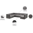 Meridian Furniture Quincy Grey Velvet Modular Sectional