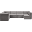 Meridian Furniture Quincy Grey Velvet Modular Sectional