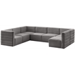 Meridian Furniture Quincy Grey Velvet Modular Sectional