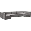 Meridian Furniture Quincy Grey Velvet Modular Sectional