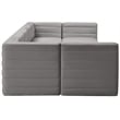 Meridian Furniture Quincy Grey Velvet Modular Sectional