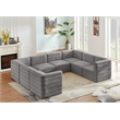 Meridian Furniture Quincy Grey Velvet Modular Sectional