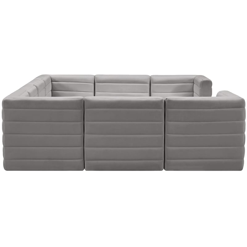 Meridian Furniture Quincy Grey Velvet Modular Sectional