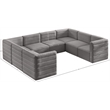 Meridian Furniture Quincy Grey Velvet Modular Sectional