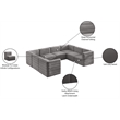 Meridian Furniture Quincy Grey Velvet Modular Sectional