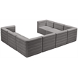 Meridian Furniture Quincy Grey Velvet Modular Sectional