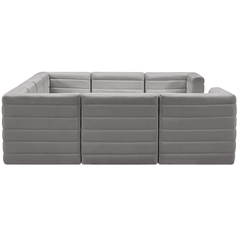 Meridian Furniture Quincy Grey Velvet Modular Sectional