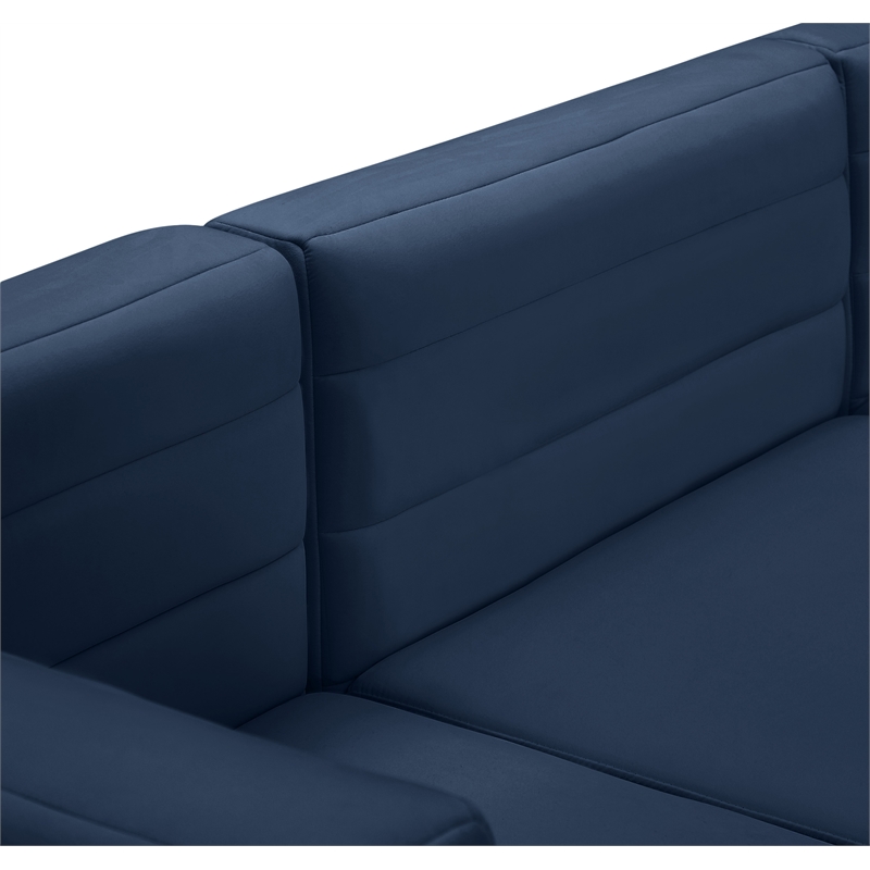 Meridian Furniture Quincy Navy Velvet Modular Armless Chair