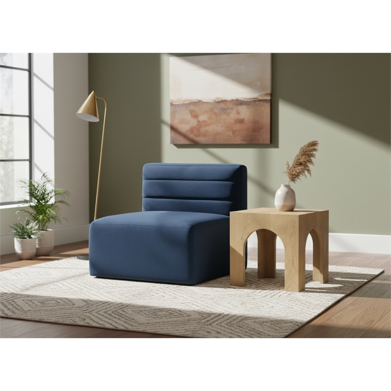 Meridian Furniture Quincy Navy Velvet Modular Armless Chair