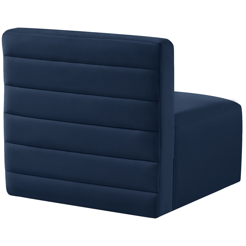 Meridian Furniture Quincy Navy Velvet Modular Armless Chair