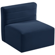 Meridian Furniture Quincy Navy Velvet Modular Armless Chair