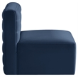 Meridian Furniture Quincy Navy Velvet Modular Armless Chair