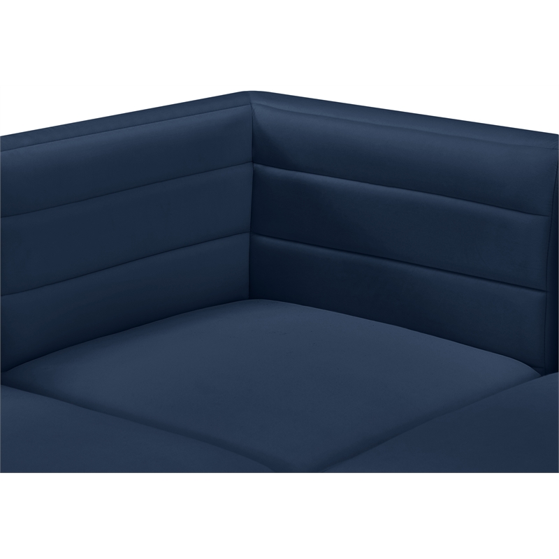 Meridian Furniture Quincy Navy Velvet Modular Armless Chair