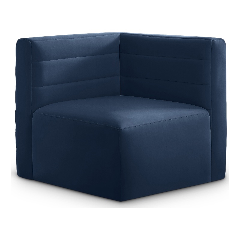 Meridian Furniture Quincy Navy Velvet Modular Corner Chair