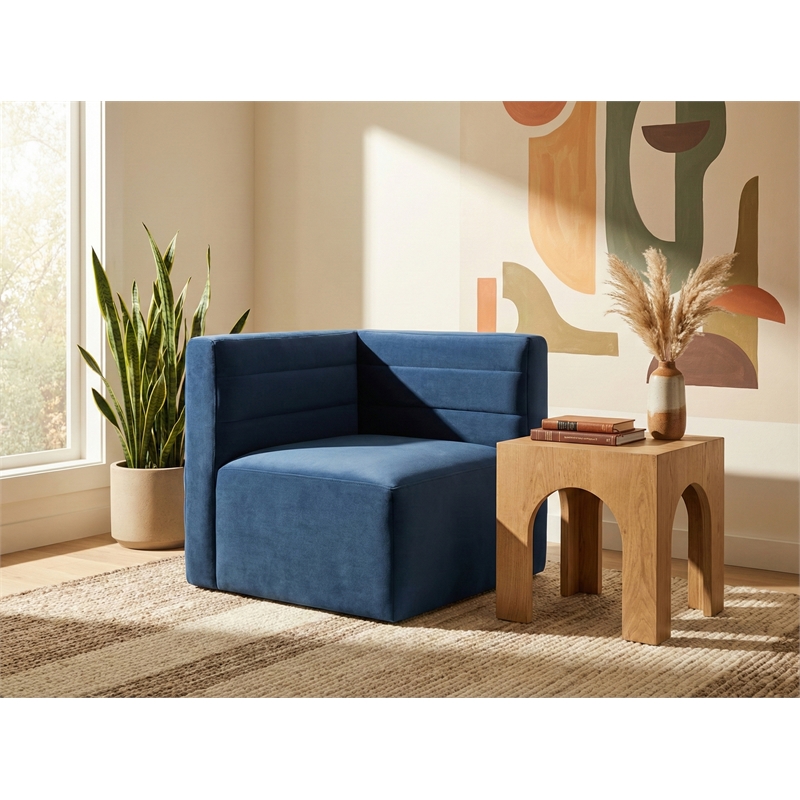 Meridian Furniture Quincy Navy Velvet Modular Corner Chair