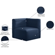 Meridian Furniture Quincy Navy Velvet Modular Corner Chair