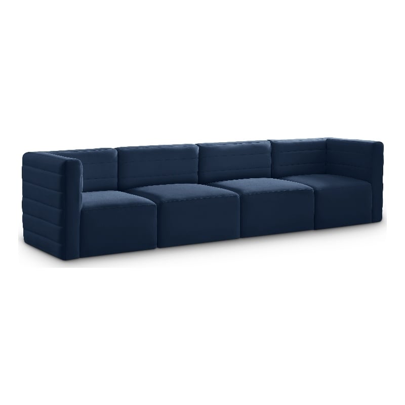 Meridian Furniture Quincy Navy Velvet Modular Sofa