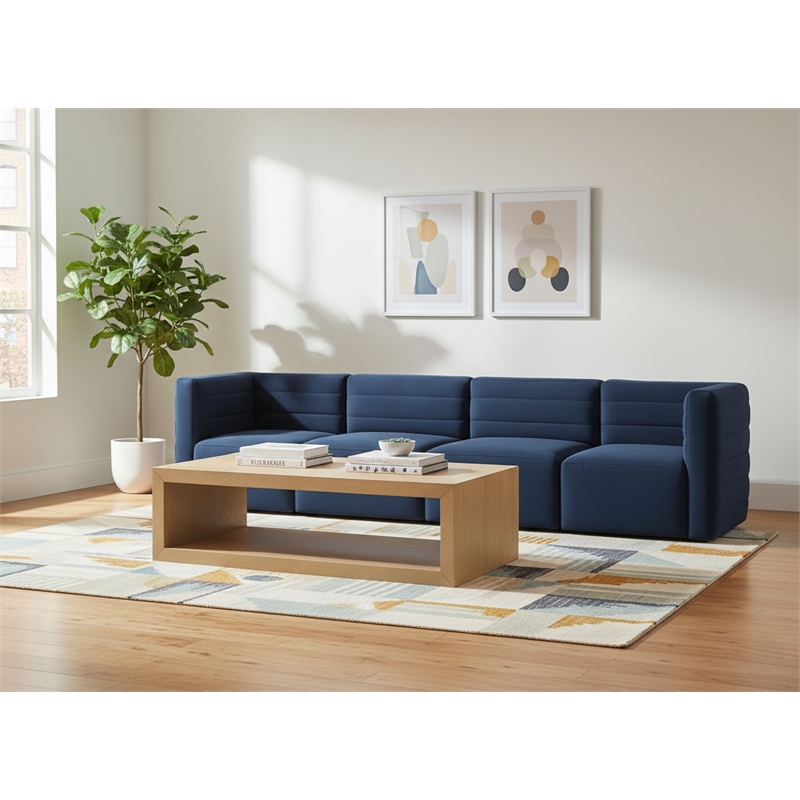 Meridian Furniture Quincy Navy Velvet Modular Sofa
