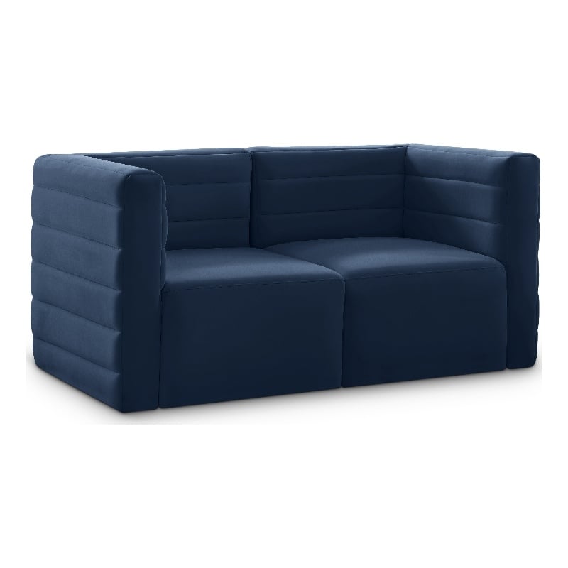 Meridian Furniture Quincy Navy Velvet Modular Sofa