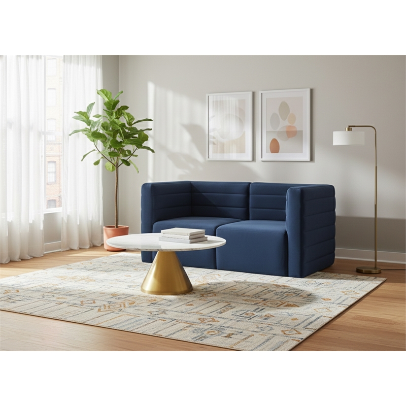 Meridian Furniture Quincy Navy Velvet Modular Sofa
