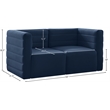 Meridian Furniture Quincy Navy Velvet Modular Sofa