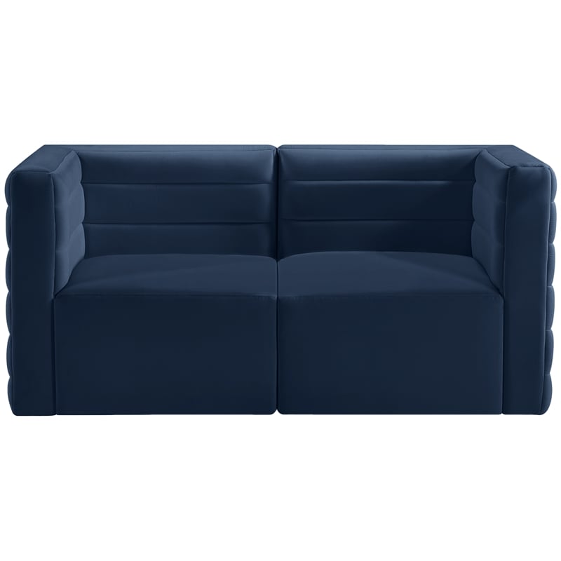 Meridian Furniture Quincy Navy Velvet Modular Sofa