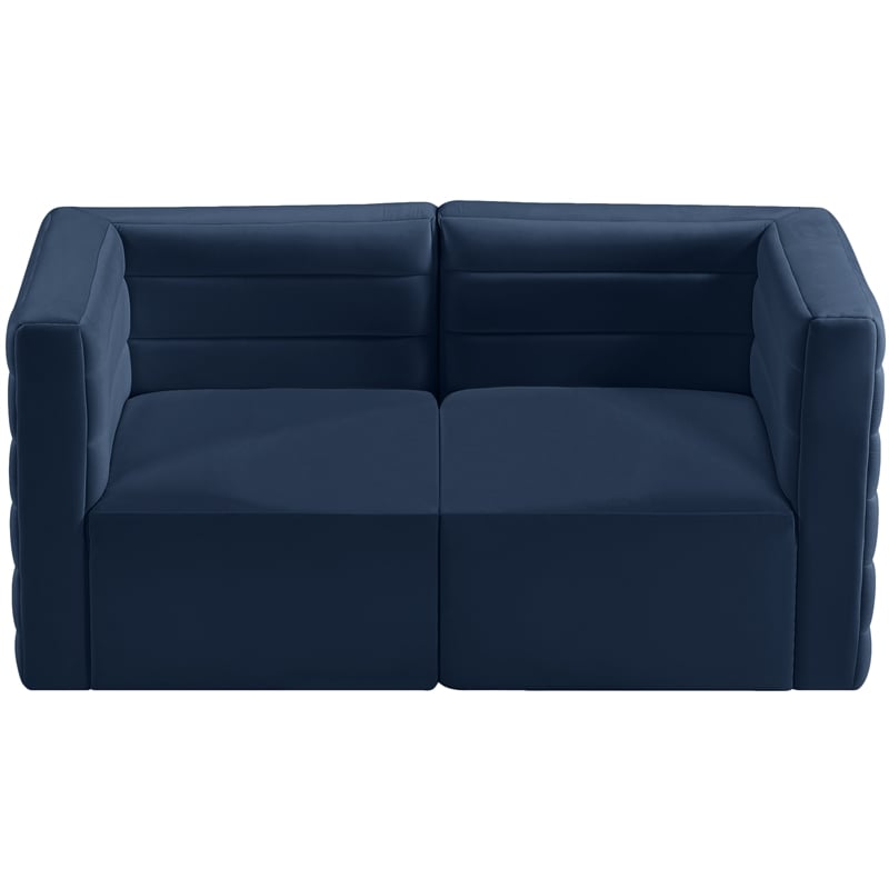 Meridian Furniture Quincy Navy Velvet Modular Sofa
