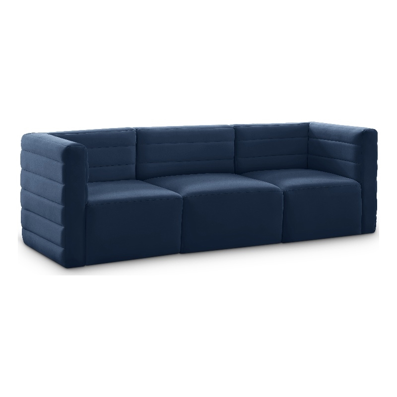 Meridian Furniture Quincy Navy Velvet Modular Sofa