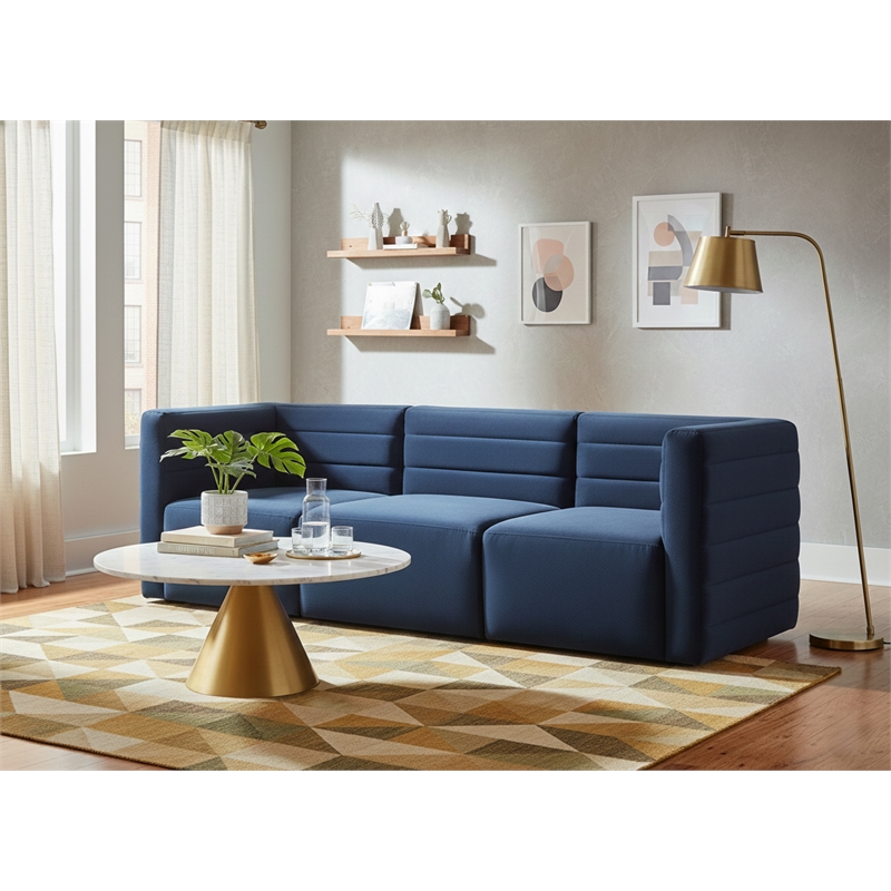 Meridian Furniture Quincy Navy Velvet Modular Sofa