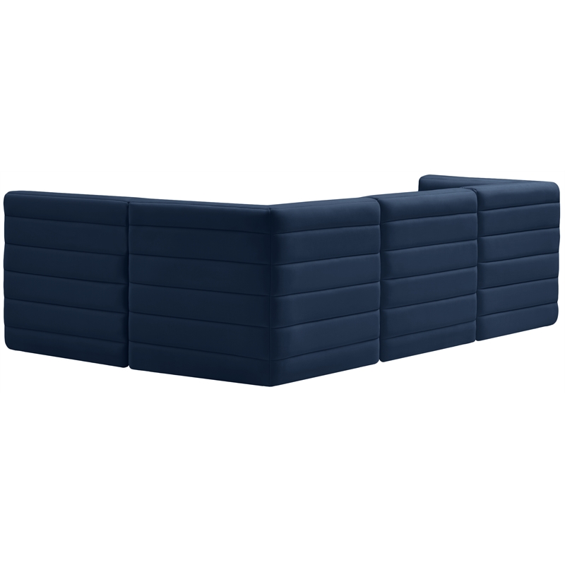 Meridian Furniture Quincy Navy Velvet Modular Sectional