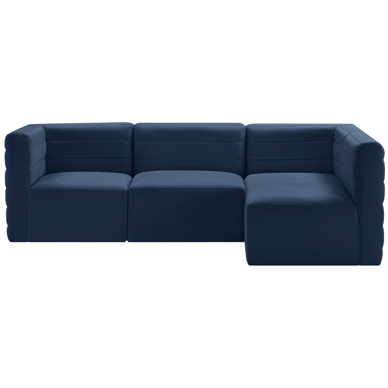 Meridian Furniture Quincy Navy Velvet Modular Sectional