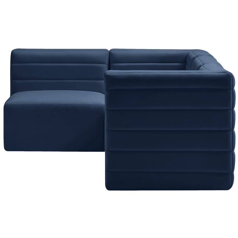 Meridian Furniture Quincy Navy Velvet Modular Sectional