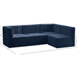 Meridian Furniture Quincy Navy Velvet Modular Sectional