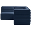 Meridian Furniture Quincy Navy Velvet Modular Sectional