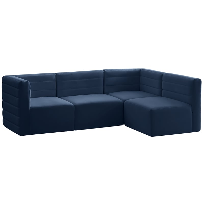 Meridian Furniture Quincy Navy Velvet Modular Sectional