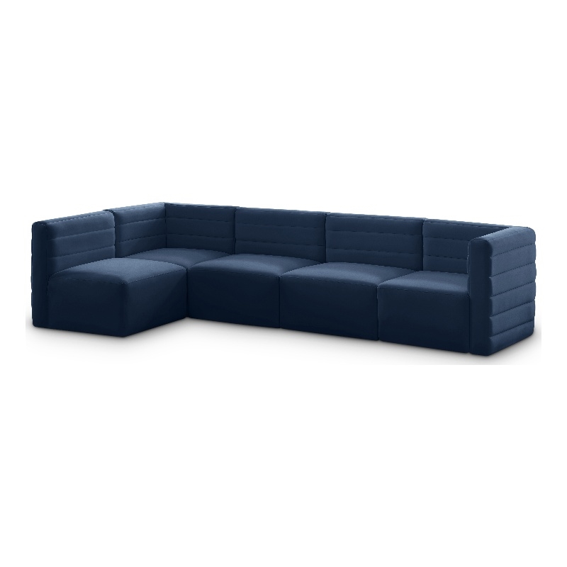 Meridian Furniture Quincy Navy Velvet Modular Sectional