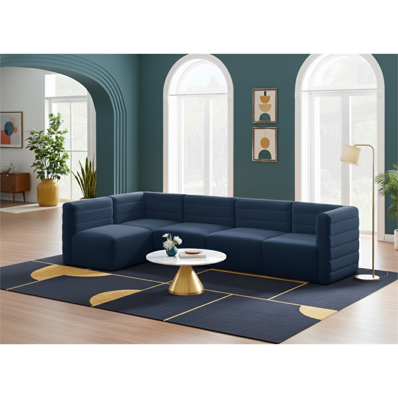 Meridian Furniture Quincy Navy Velvet Modular Sectional