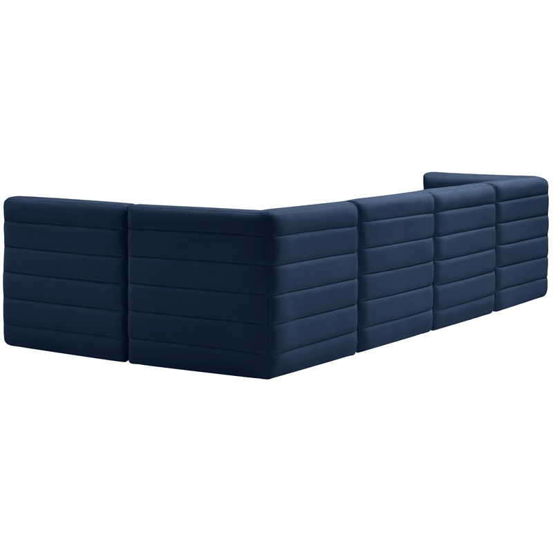 Meridian Furniture Quincy Navy Velvet Modular Sectional
