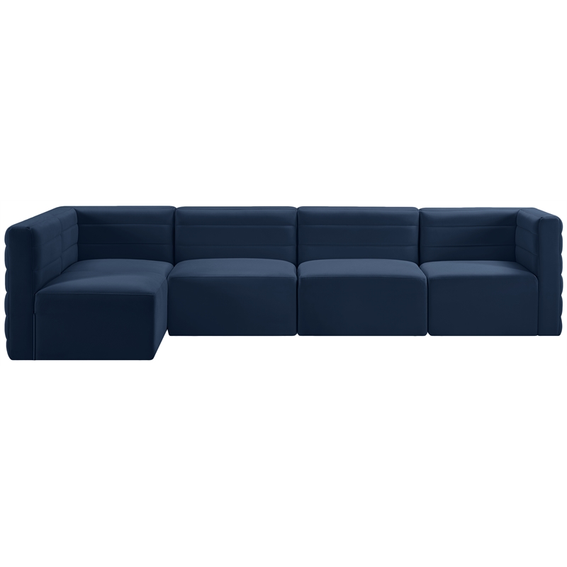 Meridian Furniture Quincy Navy Velvet Modular Sectional