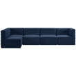 Meridian Furniture Quincy Navy Velvet Modular Sectional