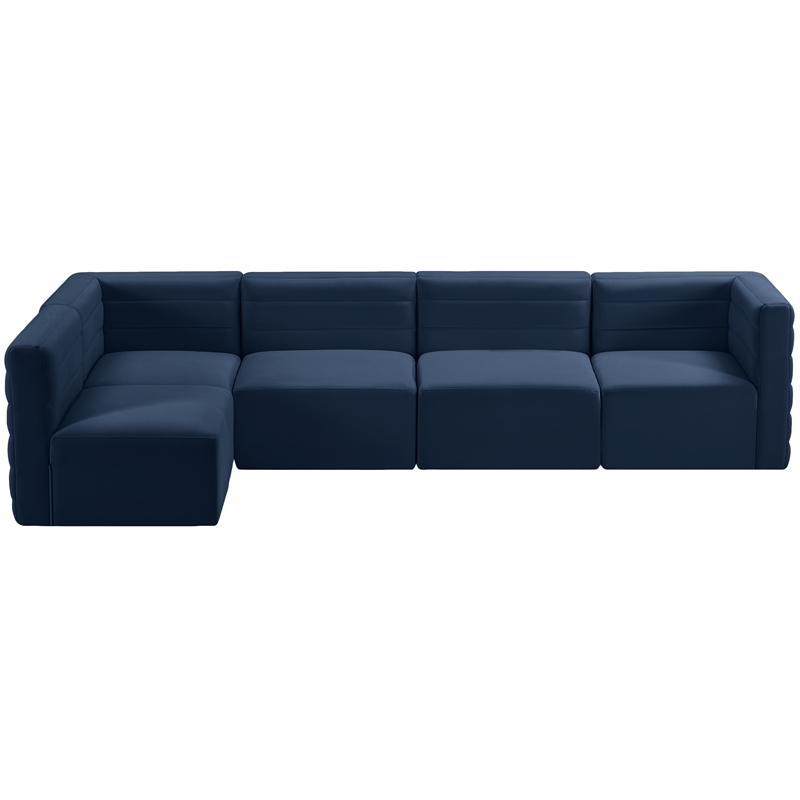 Meridian Furniture Quincy Navy Velvet Modular Sectional