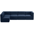 Meridian Furniture Quincy Navy Velvet Modular Sectional